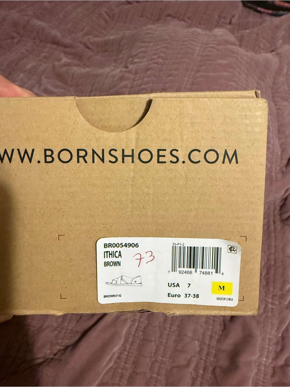 Born Women's Brown Leather Crisscross Sandals - Picture 4 of 4